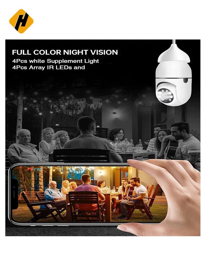 HuHa WiFi Light Bulb Camera 360 Degree Wireless Outdoor Security Camera Home Surveillance Cam with 1080P Color Night Vision Human Motion Detection(4-PCS)  - Image 4
