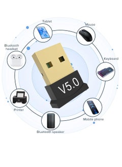 Necomi USB Bluetooth Adapter, 5.0 Bluetooth Adapter Receiver Supports Windows 11/10/8.1/7, Suitable For Desktops, Laptops, Mice, Keyboards, Printers, Headphones, Speakers  - Image 2