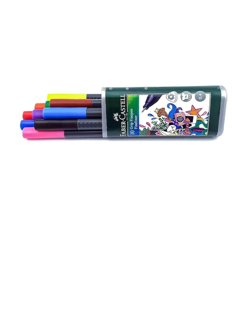 FABER-CASTELL - 10-Pieces Fineliner Grip Finepen Multicolor - Image 1