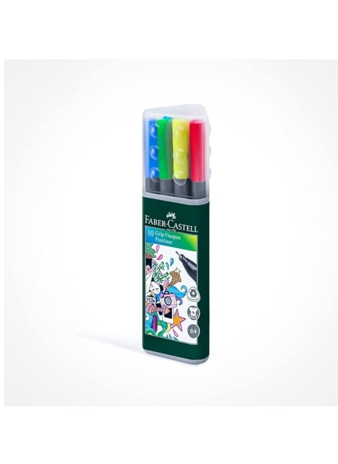 FABER-CASTELL - 10-Pieces Fineliner Grip Finepen Multicolor - Image 1