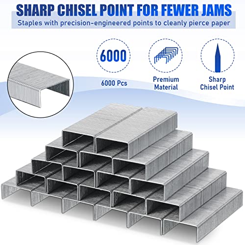 Marspark 10 Pcs Stapler for Desk Office Staplers Bulk with 6000 Staples 25 Sheet Capacity for School Office (White) - Image 4