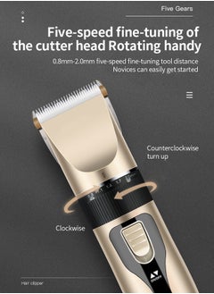 DUNISO Smart Hair Clippers Electric with 4 Kinds of Positioning Combs Turbo Motor Hair Cutting Kit Pro Mens Clippers, Cordless Rechargeable Hair Trimmer Set Professional Barbers Grooming Kit  - Image 5