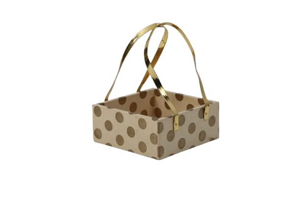 ACL Creations MDF Basket Gift Basket MDF Tray MDF Hamper Basket for Wedding Packaging Birthday HampersDiwali Hampers Corporate Gifting Gift Hamper Hamper Tray Polka dots Design - Image 1