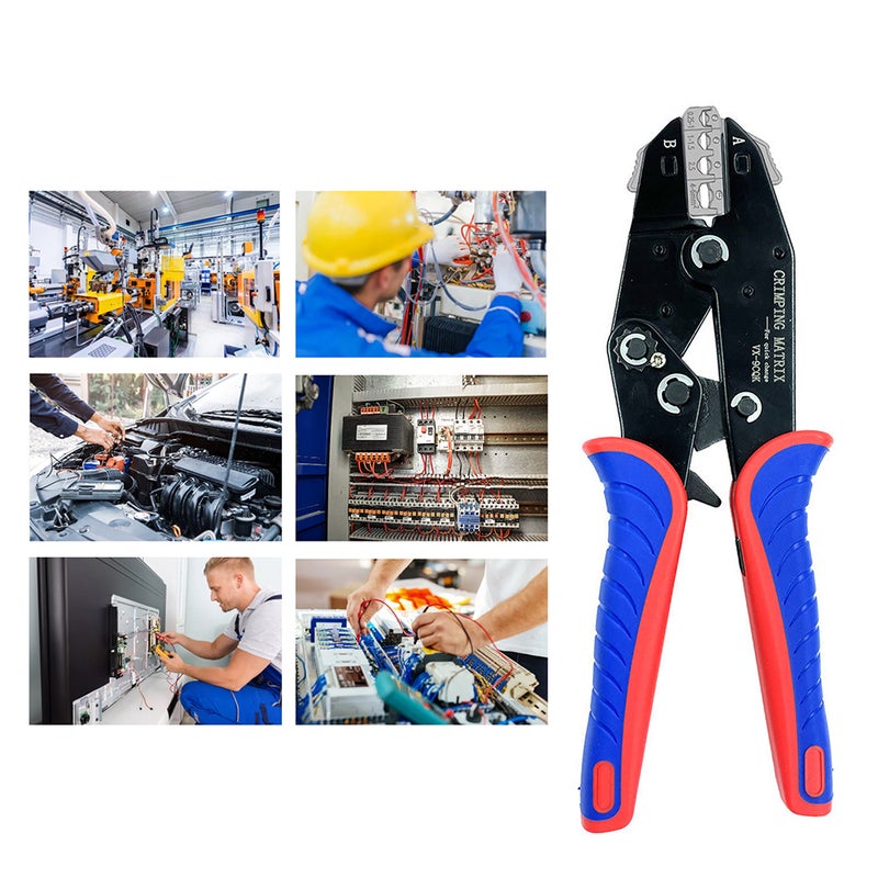 Quick Change Crimping Tool 0.25-6mm² (23-10 AWG) Multifunction Ratcheting Wire Crimper Pliers for Heat Shrink Connectors Insulated and Nylon Terminals - Image 2