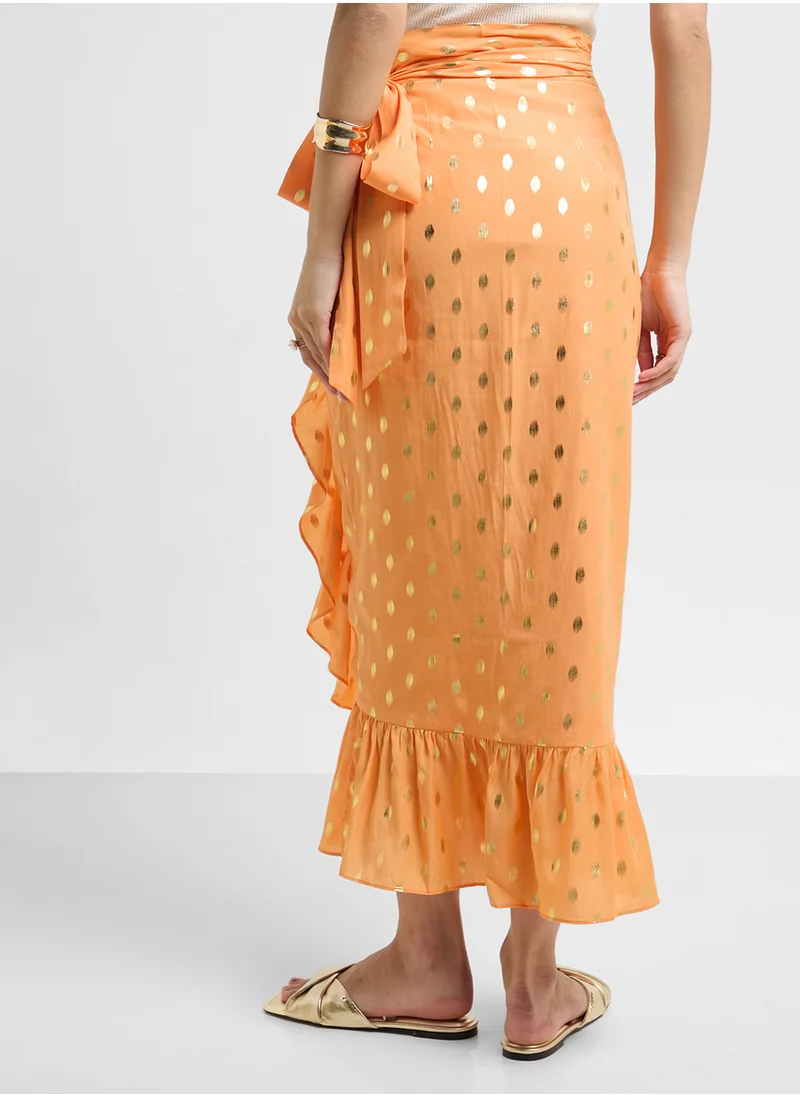 نيفر فولي دريسد Ruffle Detailed High Waist Skirt