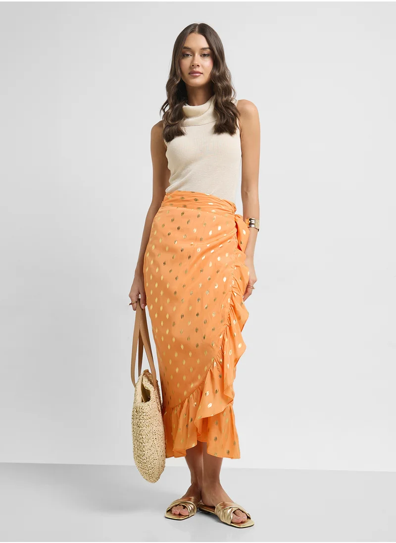 نيفر فولي دريسد Ruffle Detailed High Waist Skirt