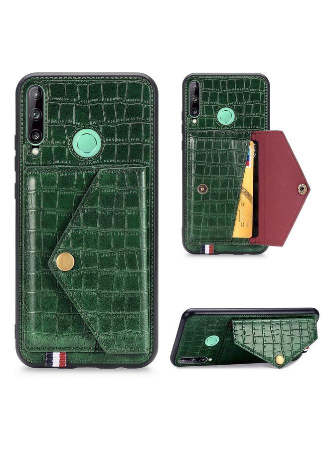 اس-توب جراب لهاتف Huawei Y7P/P40 Lite E، جراب هاتف بنمط تمساح مع غلاف بطاقة مع وظيفة المغناطيس والقوس - Image 1