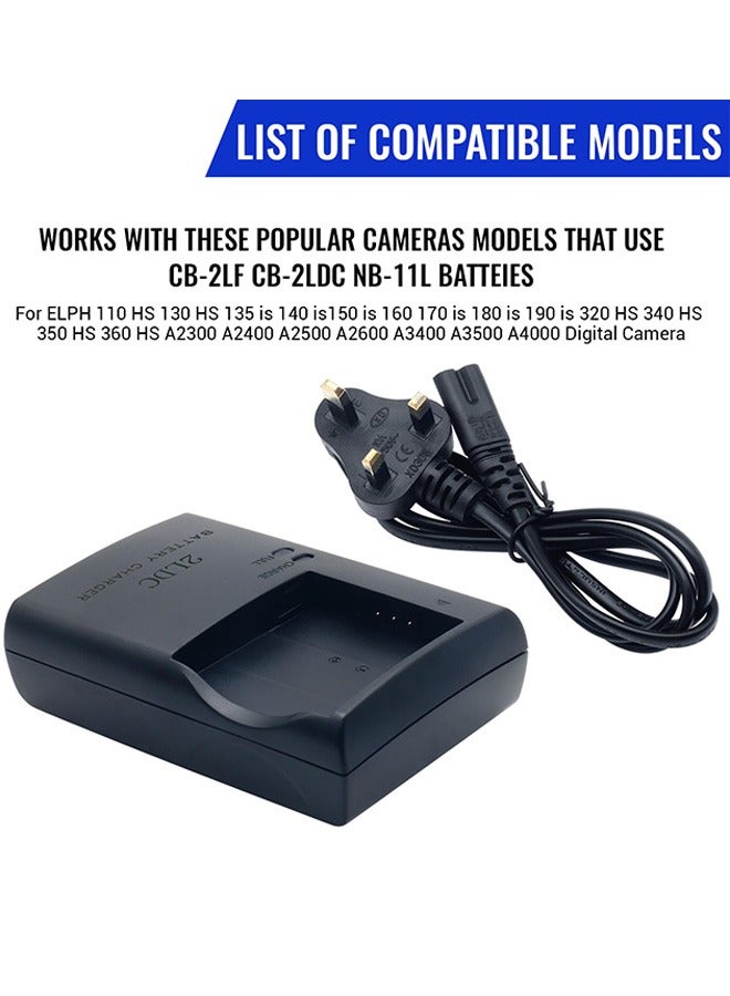 AZorb CB-2LDC CB-2LF Cameras Charger for Canon NB-11L NB-11LH Battery PowerShot ELPH 110 HS 320 HS 340 HS 350 HS IXUS 135 140 150 160 170 180 190 A2300 is A2400 A2500 A2600 A3400 A3500 A4000 IXUS 125 HS  - Image 4