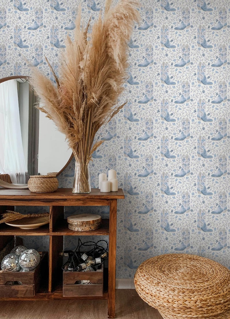 RoomMates Cowgirl Like Me Blue Peel and Stick Wallpaper by RoomMates, RMWS1260 - Image 2