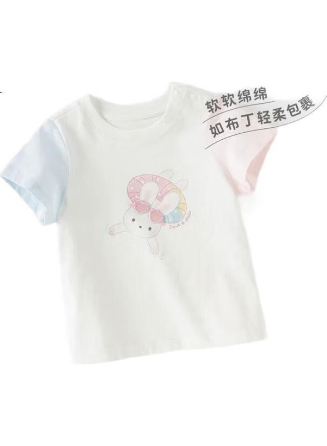 Dave & Bella David Bella Children'S Short Sleeve T-Shirt Girls' Stylish Top Baby Girl Summer Cotton Undershirt - Image 3
