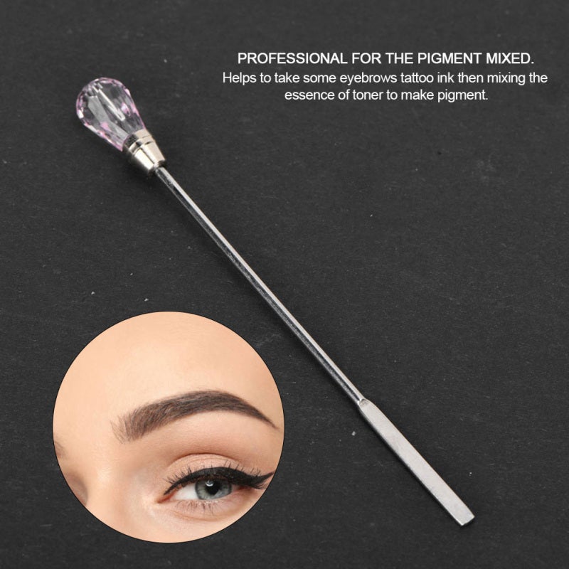 Tattoo Ink Mixer: Stainless Steel Anti-Rust Rod With Plastic Head - Lightweight Compact Pigment Stirring Rods For Professional Eyebrow Tattoo Artists & On-The-Go Pigment Mixing - Image 1