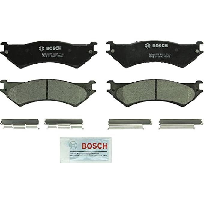 مجموعة وسادات الفرامل القرصية السيراميكية الفاخرة BOSCH BC802 متوافقة مع Select Ford E150 E250 E350 REAR