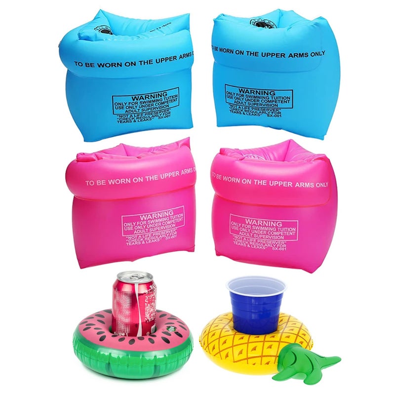 Jiareet Inflatable Arm Floaties for Kids 6-12yrs, Swimmies for Toddlers Age 1-3-5-7, Water Wings for Kids Toddler Adults 30-50-90-150 lbs, PVC Arm Floaties for Pool Swim Ring Float Sleeves - Image 1