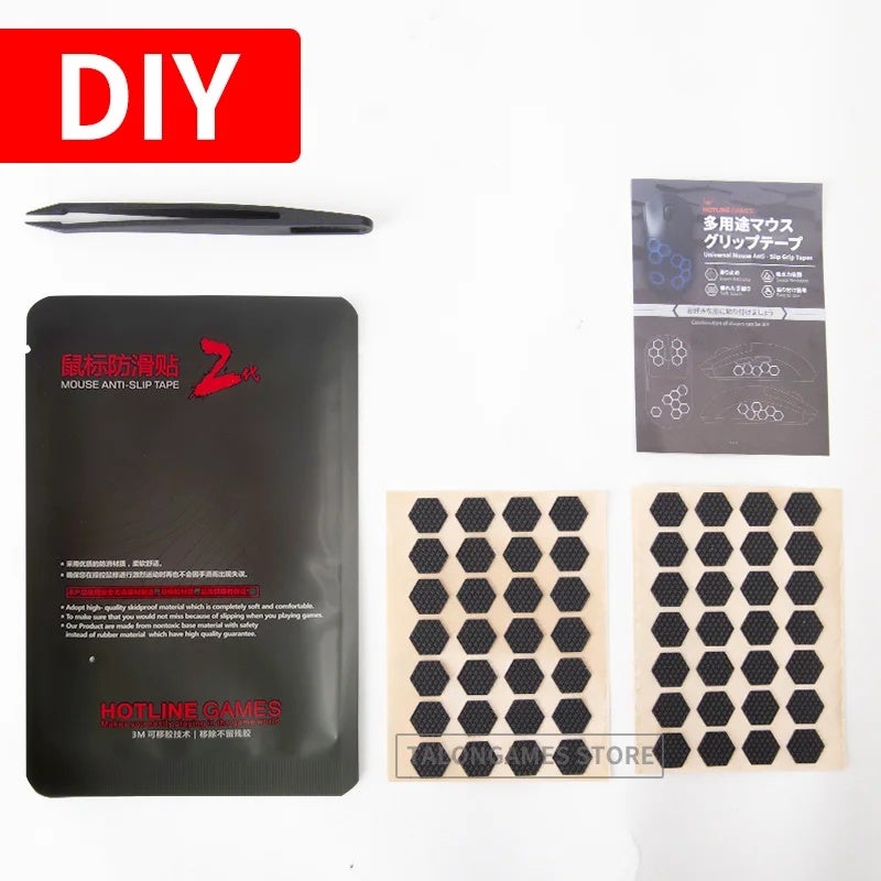 ألعاب الخط الساخن ماوس Hotline Games Hexagon Anti-slip Grip Tape DIY Version for Gaming Mouse, 56 Pieces, Grip Upgrade, Moisture Wicking - Image 2