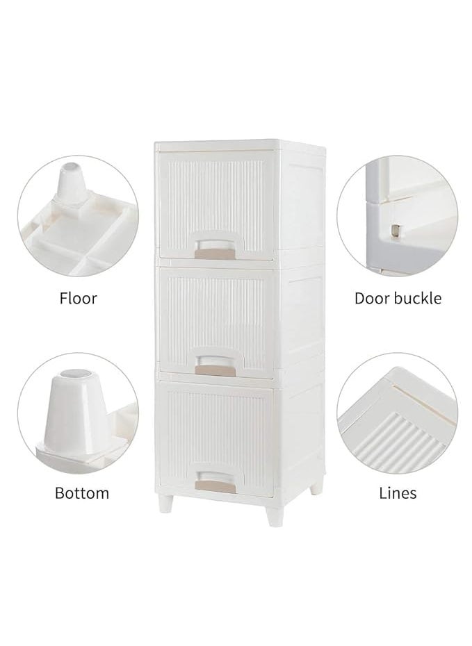 Krishn Kunj KRISHN KUNJ 4 Units Plastic Cupboard for Clothes Plastic Cabinet for Storage Foldable Wardrobe for Clothes Plastic Cloth Rack for Storage Clothes Storage Cabinet Plastic Modular Drawer Storage Box 4  - Image 3