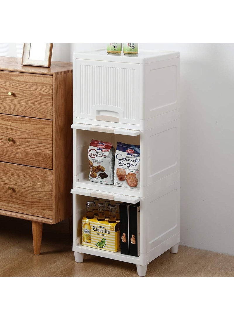 Krishn Kunj KRISHN KUNJ 4 Units Plastic Cupboard for Clothes Plastic Cabinet for Storage Foldable Wardrobe for Clothes Plastic Cloth Rack for Storage Clothes Storage Cabinet Plastic Modular Drawer Storage Box 4  - Image 1
