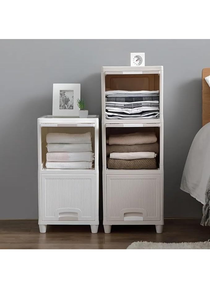 Krishn Kunj KRISHN KUNJ 4 Units Plastic Cupboard for Clothes Plastic Cabinet for Storage Foldable Wardrobe for Clothes Plastic Cloth Rack for Storage Clothes Storage Cabinet Plastic Modular Drawer Storage Box 4  - Image 5