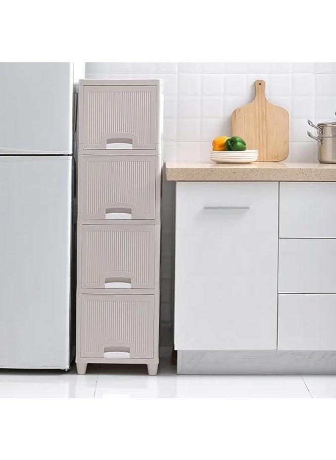 Krishn Kunj KRISHN KUNJ 4 Units Plastic Cupboard for Clothes Plastic Cabinet for Storage Foldable Wardrobe for Clothes Plastic Cloth Rack for Storage Clothes Storage Cabinet Plastic Modular Drawer Storage Box 4  - Image 4