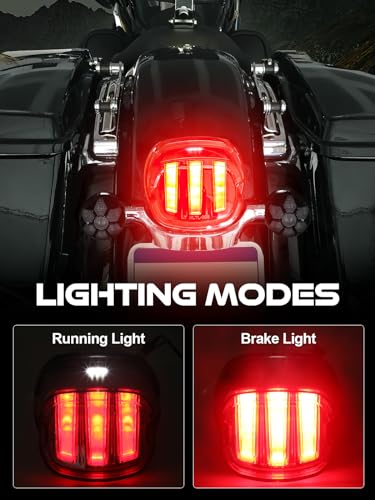 AUDEXEN LED Strobe Brake Tail Light Rear Motorcycle Taillights Compatible with Harley Dyna Sportster Road King Fatboy Electra Glide Heritage Softail Touring Sportster - Image 2