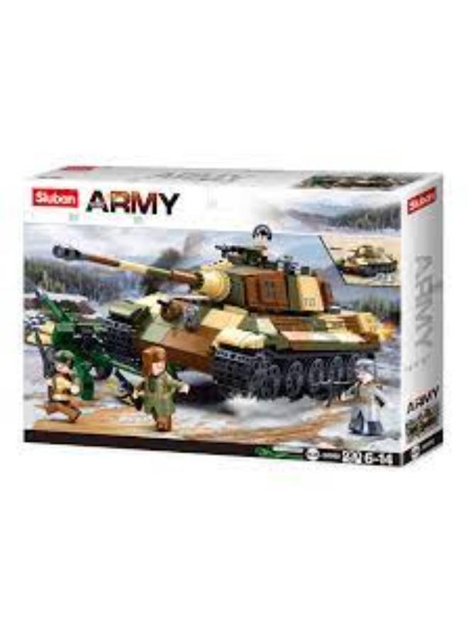 Army Mmx Sluban Army(Battle Of Budapest)-The King Tiger Heavy Tank/Tiger Hunting Heavy Tank 2In1 930Pcs 
