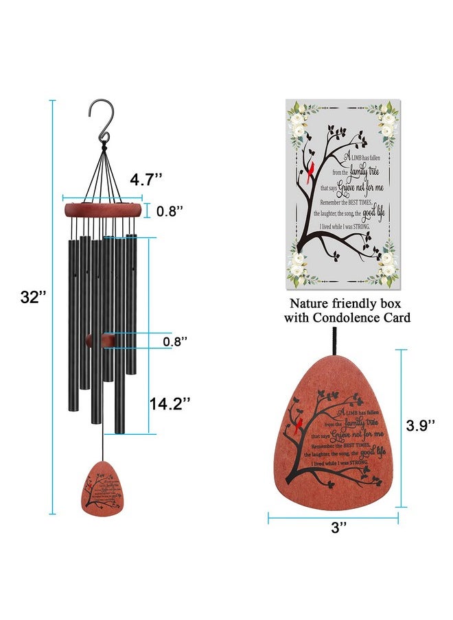 MEMGIFT - Cardinal Memorial Wind Chimes for Loss of Loved One Sympathy Gifts Beech Wood Rememberance Windchimes in Memory of Loved One Father Mother A Limb has Fallen from The Family Tree - Image 1