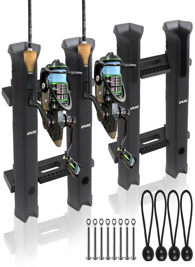 AMURS Fishing Rod Holders Racks Bracket,Wall Mounted Rod Holder Boat Rod Holders with 6inch Ball Bungee Cords and Screws,Portable Fishing Pole Holders for Boats, Garage, Cooler, Trailer - Image 1