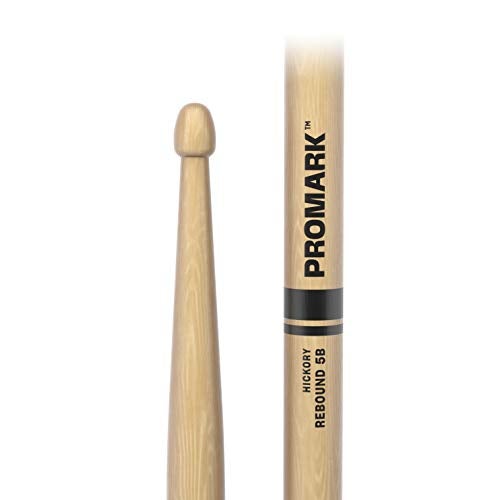ProMark Drum Sticks - Rebound 5B Drumsticks - Drum Sticks Set - Acorn Wood Tip for Larger Sweet Spot - Hickory Drum Sticks - Consistent Weight and Pitch - 1 Pair - Image 2