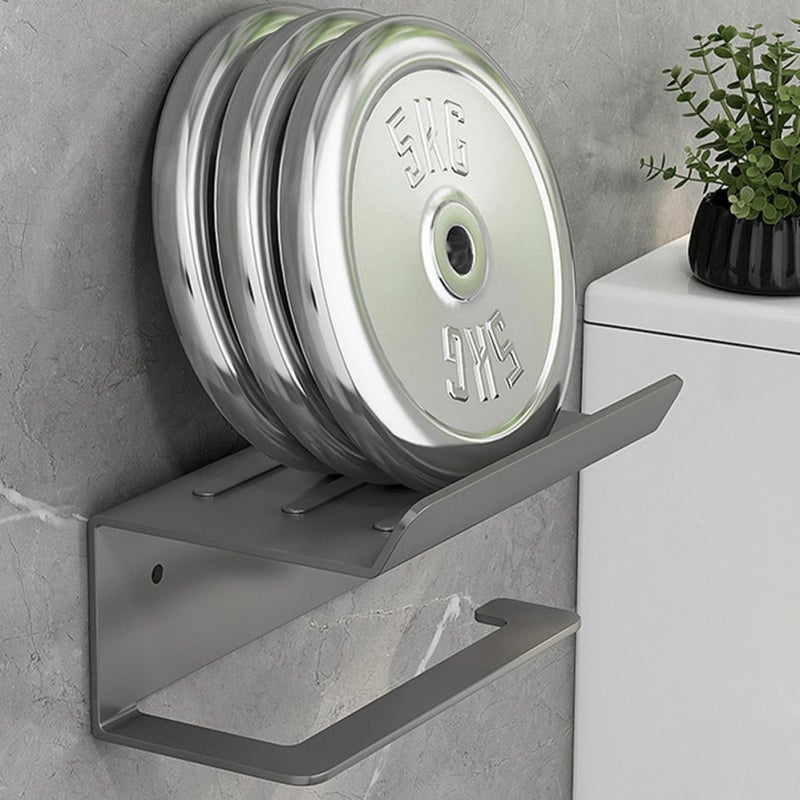 iplusmile Toilet Paper Holder Wall Mount with Shelf Iron Material No Drilling Bathroom Tissue Rack Storage Organizer Gray for Home and Kitchen - Image 4