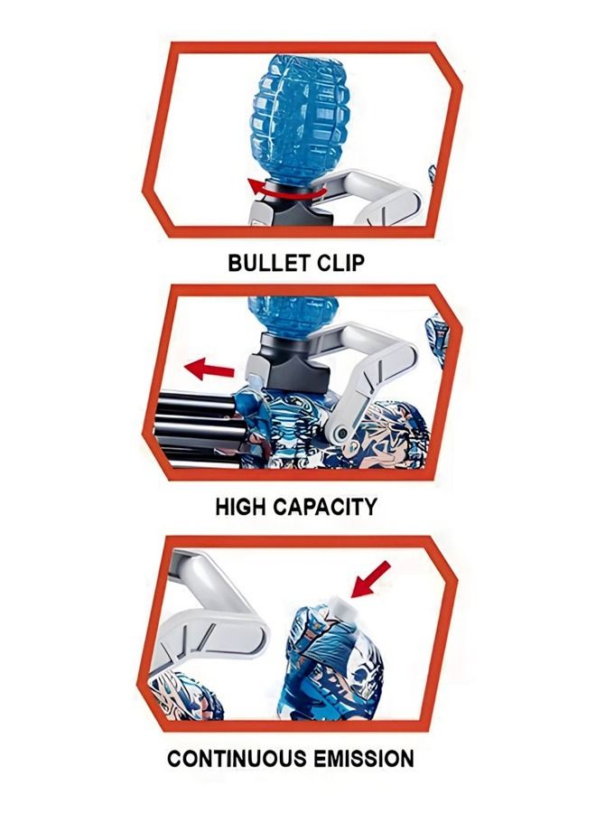 2 Pcs Automatic Electric Toy Gun Camouflage Design Splatter Ball Gel Blaster Toy Gun with Water Beads Eco Friendly Outdoor Activities Team Shooting Game for Kids Birthday Gift for Children 33.5x11x16.5 Centimeter - Image 5