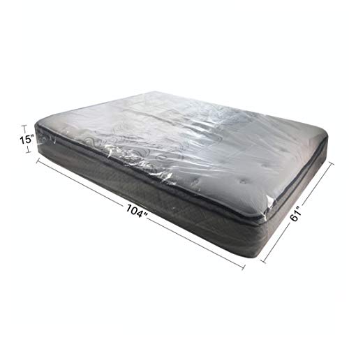 Uboxes Queen Mattress Clear Plastic Poly Covers, 61 x 15 x 104 inch, Heavy Duty 2 mil, 12 Pack, White - Image 3