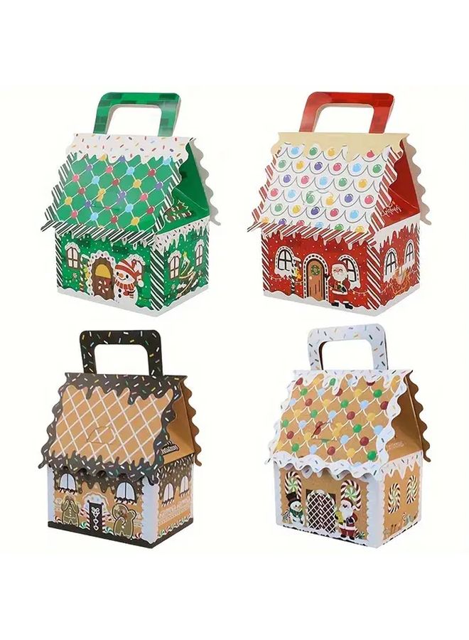 12 Pcs Mix Christmas Kraft Paper Candy Boxes Santa Claus Snowman House Box Merry Christmas Gift Packaging Set For Party Favors New Year Xmas Decor - Image 2