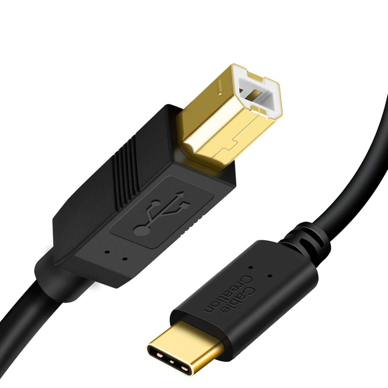 كيبل كرييشن USB B إلى USB C كيبل طابعة 6.6 قدم، نوع B إلى نوع C سلك طابعة لماك بوك برو، آير، كيبل MIDI لبيانو ياماها وكاسيو الرقمي، لوحة مفاتيح MIDI، متحكم DJ، DAC إلى آيباد - 2 متر، أسود | كيبل USB C MIDI لماك بوك برو، آير، بيانو ياماها وكاسيو الرقمي، لوحة مفاتيح MIDI، متحكم DJ، DAC إلى آيباد-2 متر، أسود - Image 1