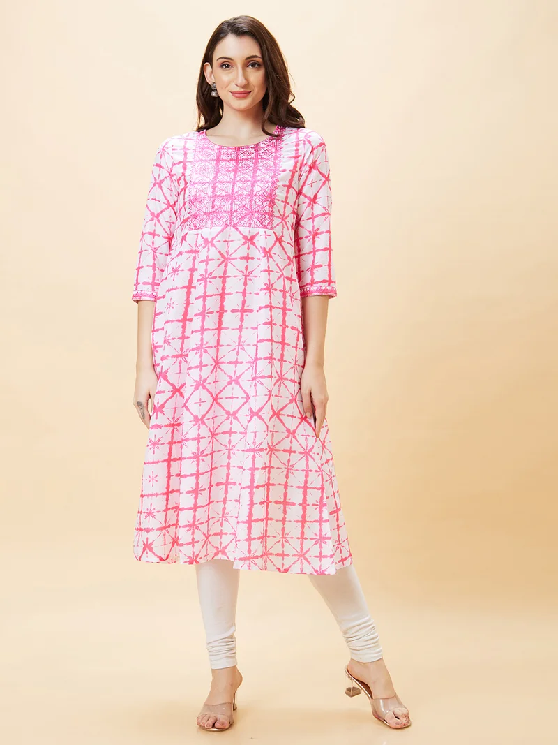 globus Women Ethnic Motifs Embroidered A-Line Kurta
