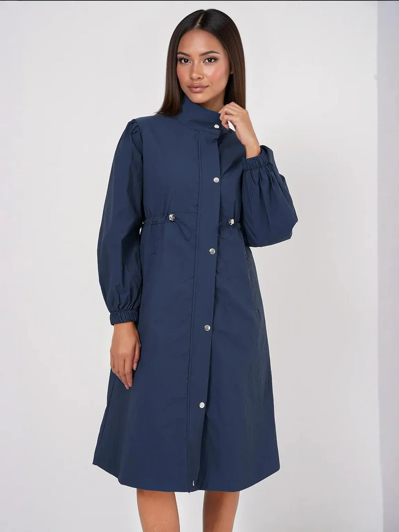 بيغ دارت معطف ترنش طويل مبطن بياقة مطوية