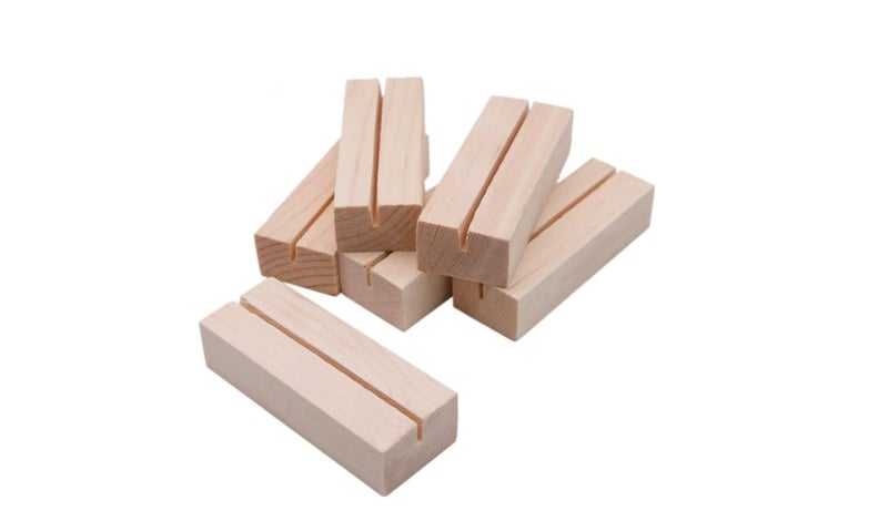 Ormango 5 PCS Wooden Place Card Holders & Table Number Stands | Photo & Business Card Display for Desk, Dining, Events, Restaurant, Home Parties - Image 2