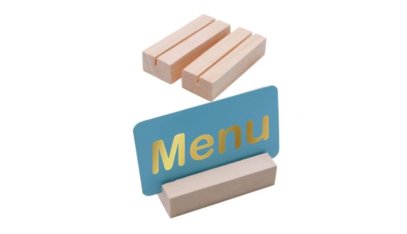 Ormango 5 PCS Wooden Place Card Holders & Table Number Stands | Photo & Business Card Display for Desk, Dining, Events, Restaurant, Home Parties - Image 1