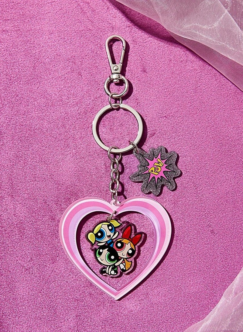 ميدالية مفاتيح على شكل قلب بتصميم فتيات القوة - إكسسوار أنيق و لطيف - Image 1