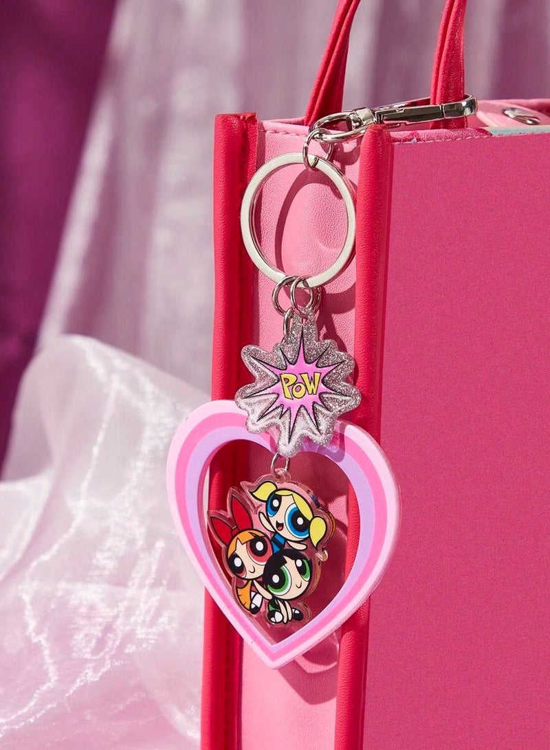 ميدالية مفاتيح على شكل قلب بتصميم فتيات القوة - إكسسوار أنيق و لطيف - Image 2