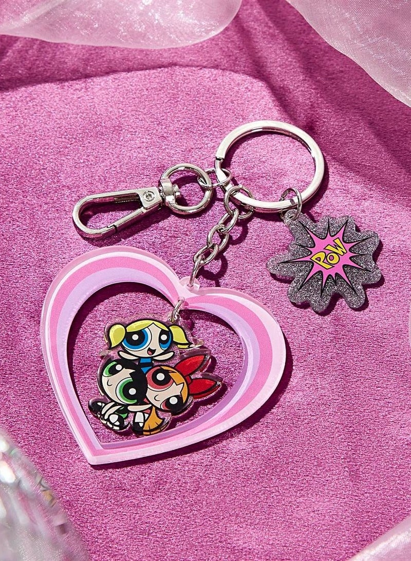 ميدالية مفاتيح على شكل قلب بتصميم فتيات القوة - إكسسوار أنيق و لطيف - Image 4