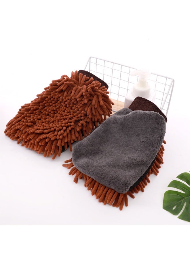 1 Pcs Microfiber Chenille Car Cleaning and Drying Glove Absorbent Double Sided Clean Glove