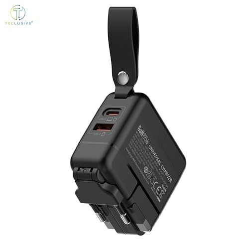 T Teclusive 65W Gan Charger Type C Compatible with iPhone 16 15 Galaxy S25 S24 Ultra MacBook Air Pro Laptop | EU UK US AU World Plug with PD QC USB C Super Fast Charging Travel Adapter - Image 4
