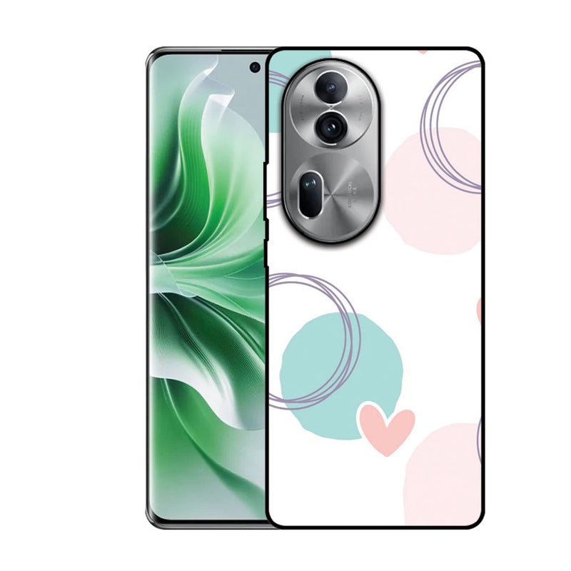 EYE CATCH Printed Protective Case Cover For Oppo Reno 11-  Pink Heart - Image 1