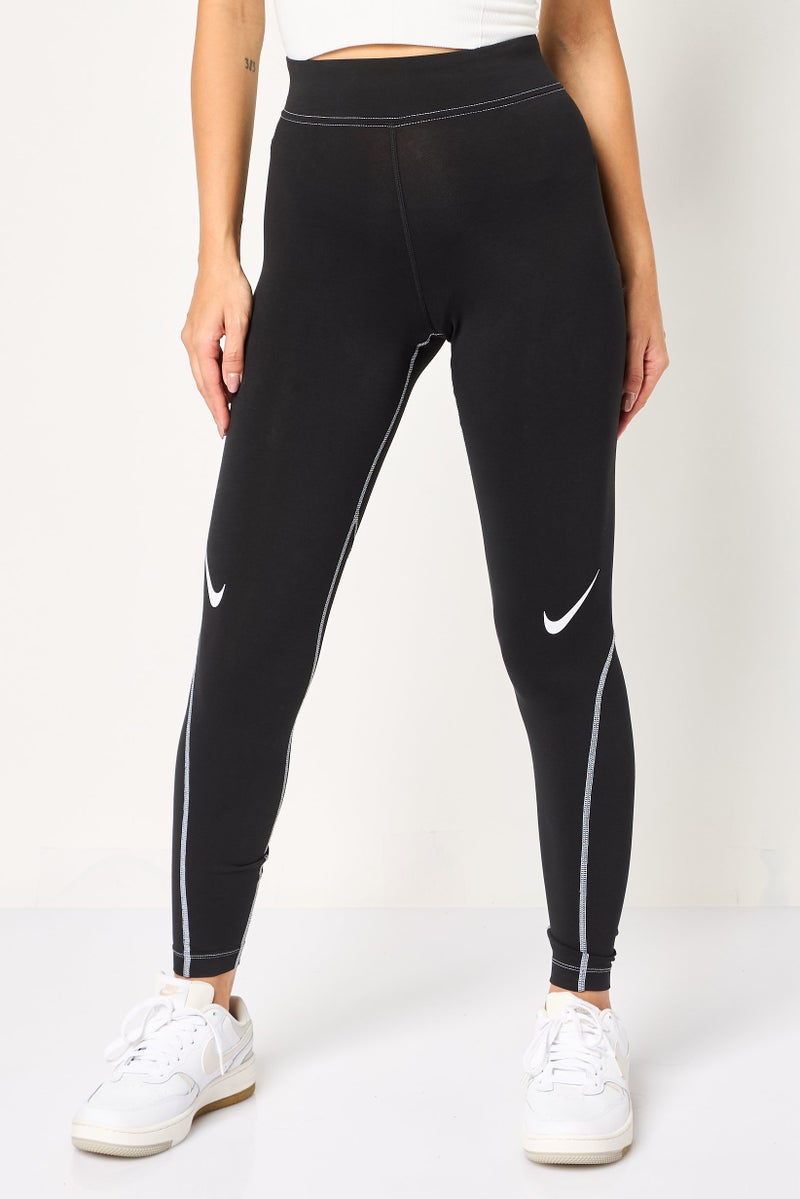 Nike  leggings جري ضيقة للنساء، سوداء - Image 1