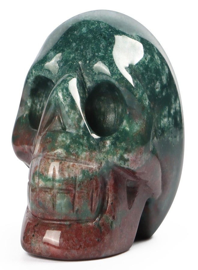 Artistone Ocean Jasper Skull Statue Hand Carved 2 Inch Gem Art Skull Statue Crystal Statue Halloween Decoration Spiritual Healing Stone Statue Skull (Ocean Jasper) - Image 1