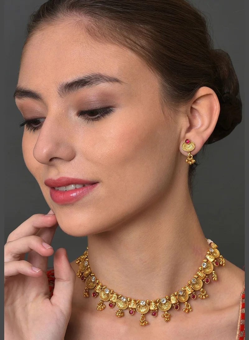SOHI Meenakari Gold Plated Necklace Set