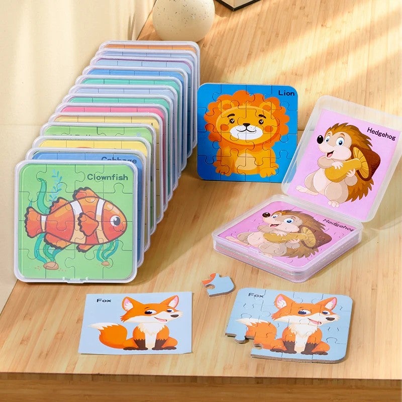 Bluejw Wooden Cartoon Flat Puzzle Educational Toys for Kindergarten Gift Storage Age Range 5 to 7 Years - Image 4