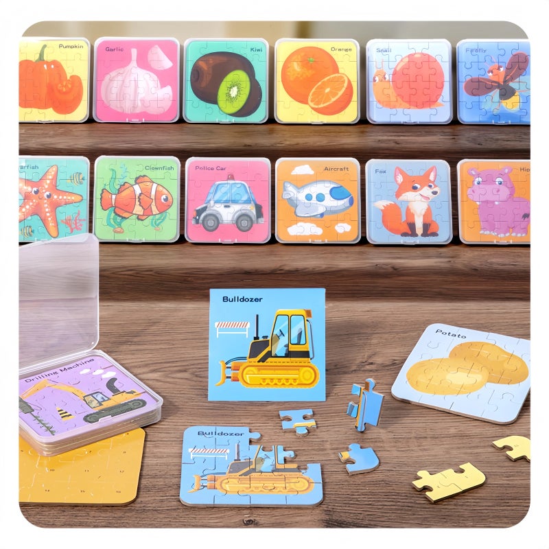 Bluejw Wooden Cartoon Flat Puzzle Educational Toys for Kindergarten Gift Storage Age Range 5 to 7 Years - Image 3
