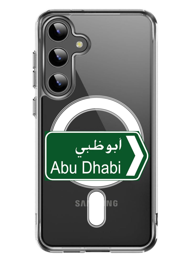 Theodor Magnetic Case for Samsung Galaxy S24 6.2-inch Compatible with MagSafe Wireless Charging, Shockproof Phone Bumper Cover abudhabi sign board  - Image 1