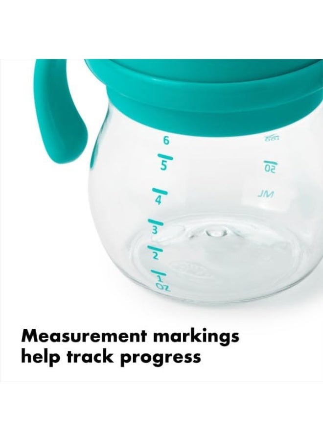OXO Tot Transitions Soft Spout Sippy Cup with Removable Handles, Teal, 6 Ounce - Image 2