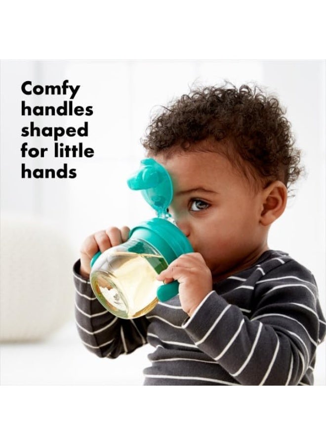 OXO Tot Transitions Soft Spout Sippy Cup with Removable Handles, Teal, 6 Ounce - Image 3